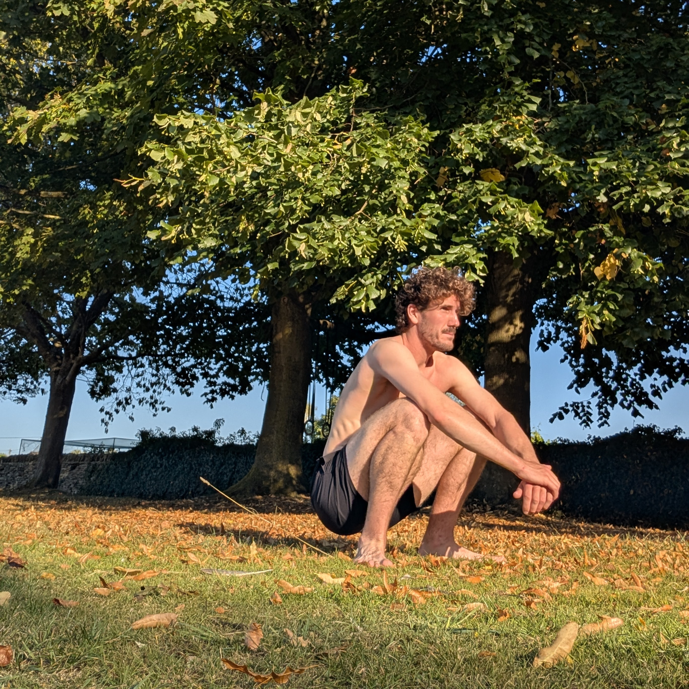 Joseph performing a squat