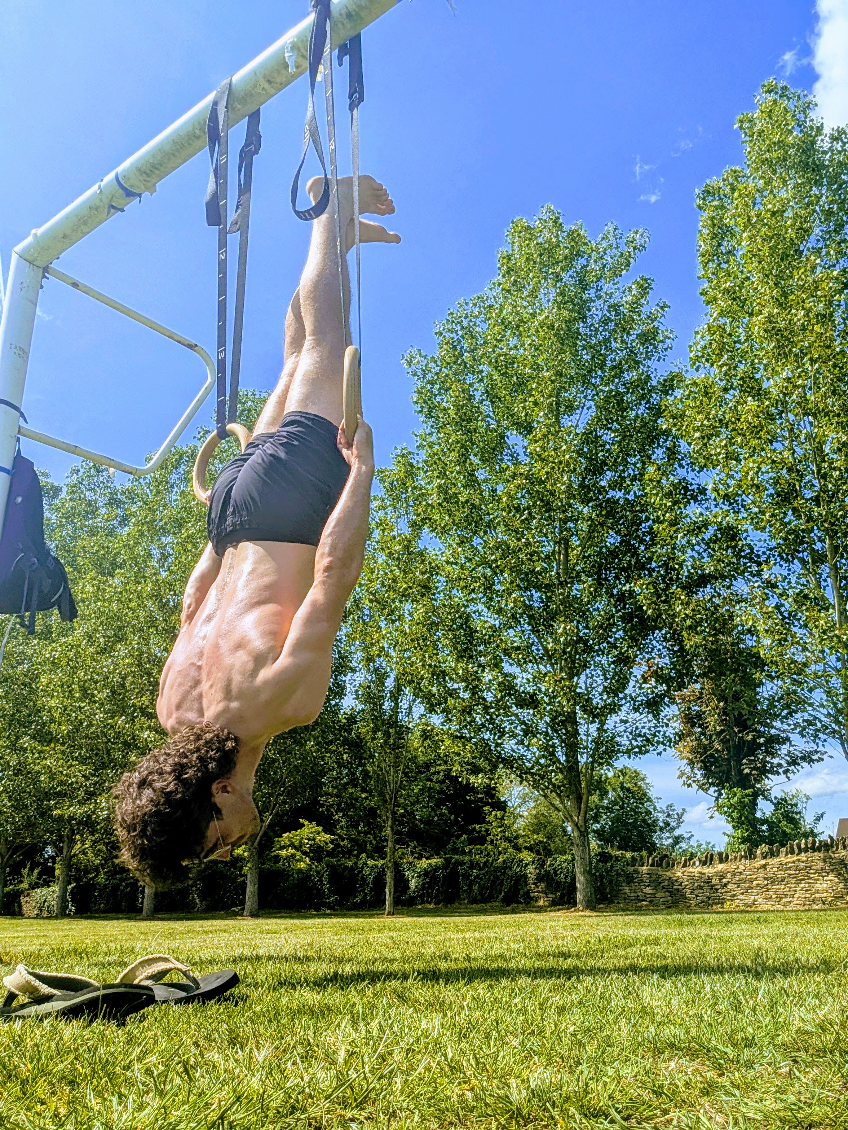 Joseph performing acrobatics